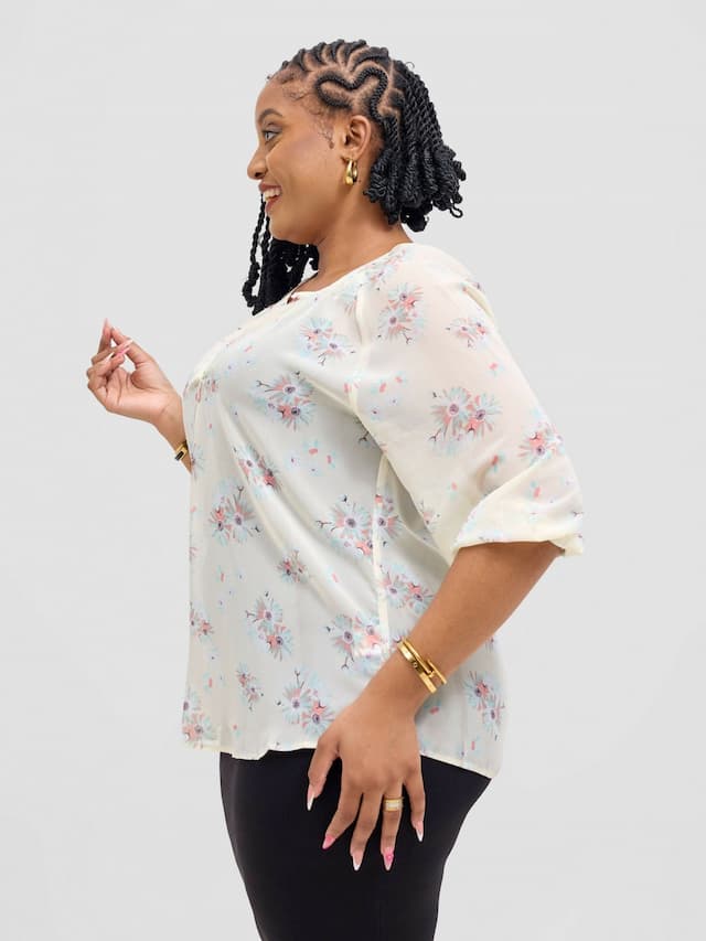 Lamazi Collections Chiffon Top - Peach