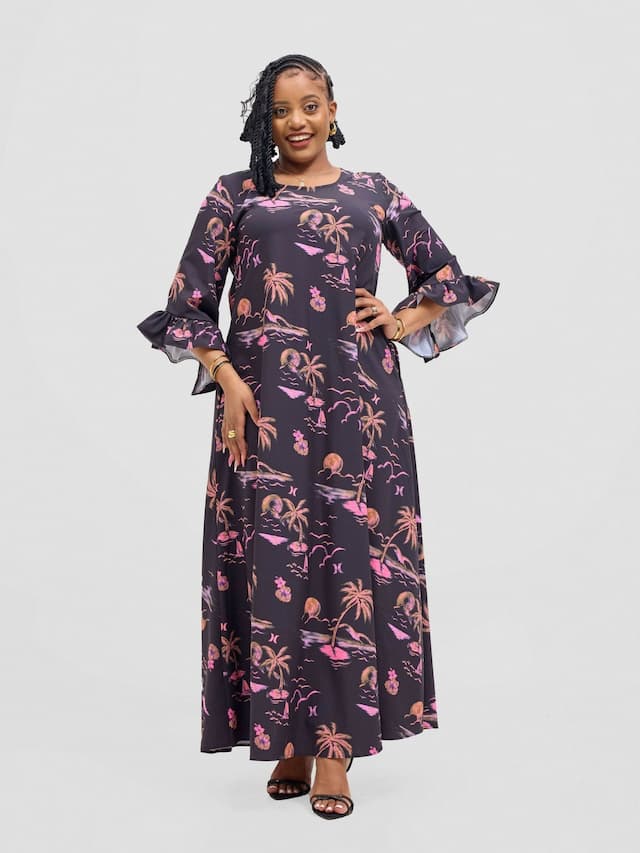 Jolly Fancy Wear Daka Dress - Black Floral