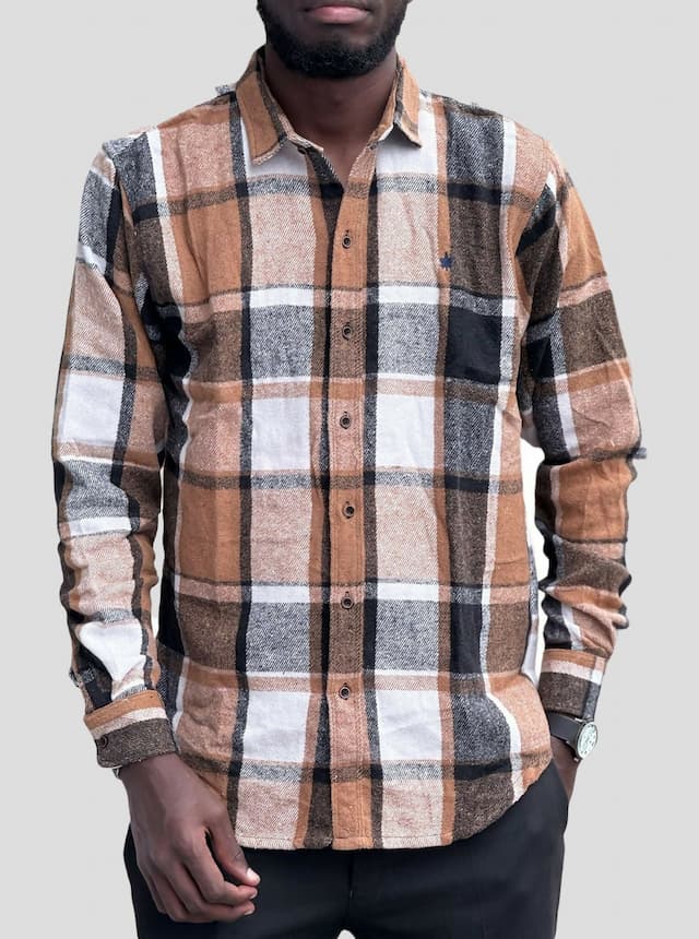 Stylish Brothers Unisex Flannel Shirts - Brown