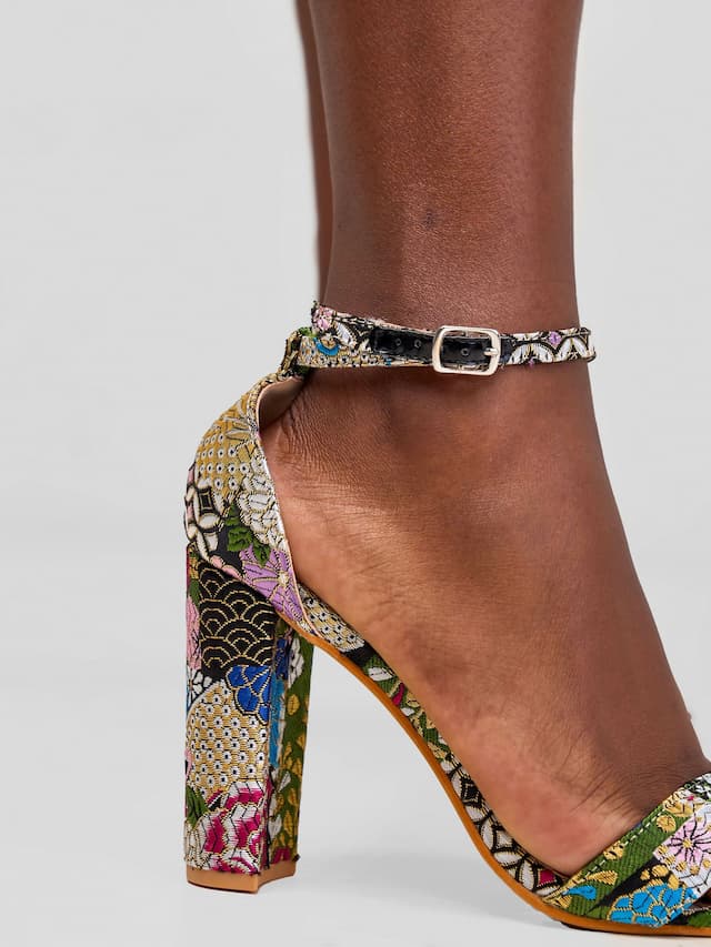 Be Unique Colour Love Chunky Heel - Silver Multi-colored