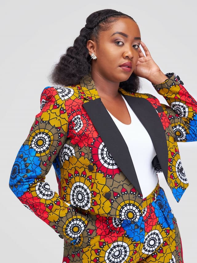 Sbv Ankara Pant Suit - Red Print