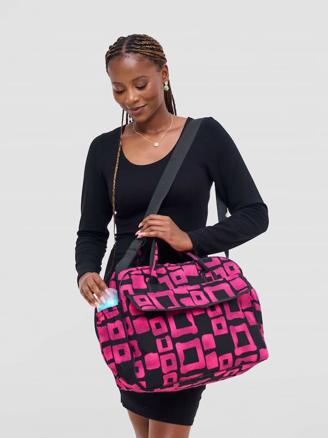 Ankara Artifacts Tolu 2.0 Diaper Bag - Pink