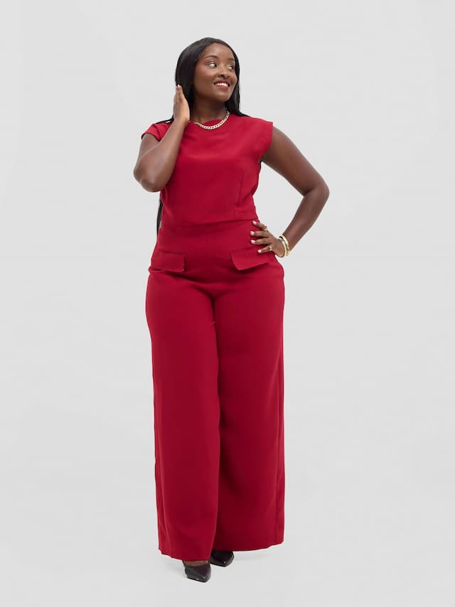 Izulu Wanjiru Set - Wine Red