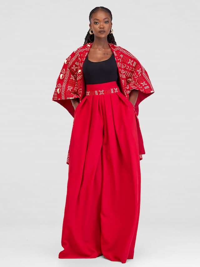 Reversible Cape Poncho - Red