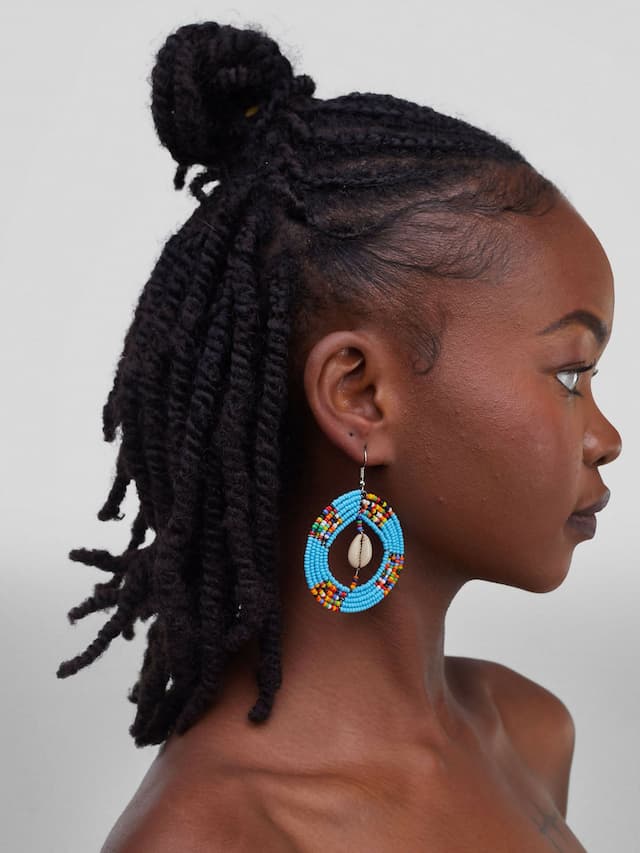 Round Earring - Sky Blue