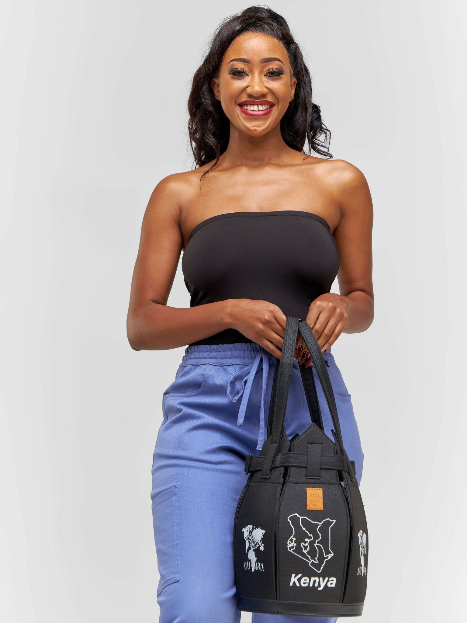 Kuldra Pineapple Spike Handbag - Black