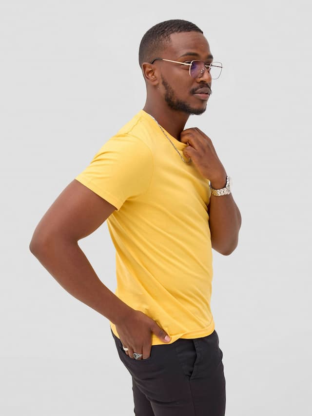 Zuria Fashions Unisex Roundneck T-shirt - Bright Yellow