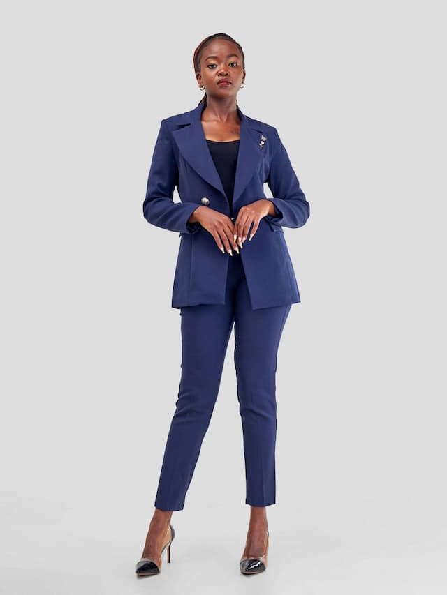 The Fashion Frenzy Pant Suit - Navy Blue