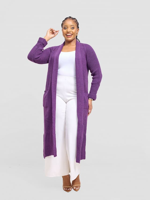 Anel’s Knitwear Midi Sweater - Purple