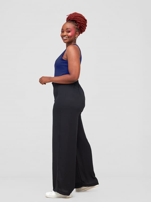 Zoya Party Low V-Neck Bodysuit - Navy Blue