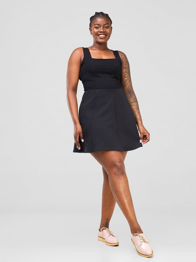 Zoya Sitawi Square Neck Bodysuit - Black