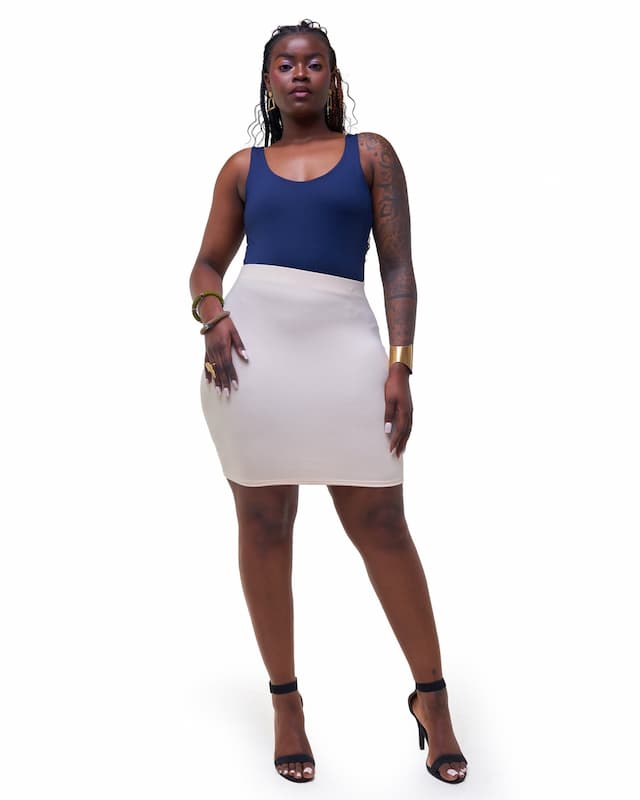 Zoya Party Sleeveless Bodysuit - Navy Blue