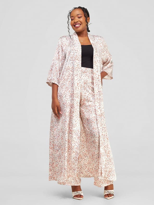 Tuli Lati Kimono - Off White Print