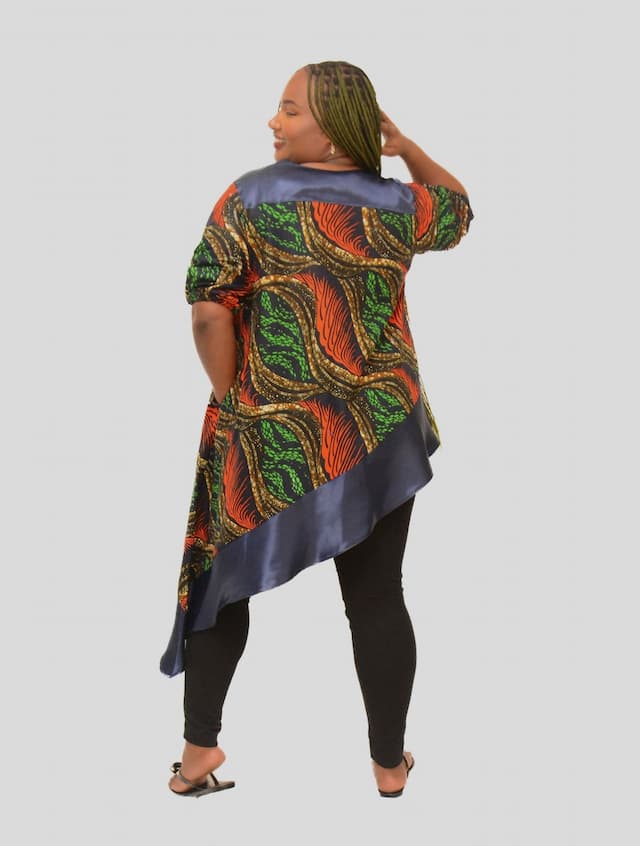 Bella Top - Navy Blue Print
