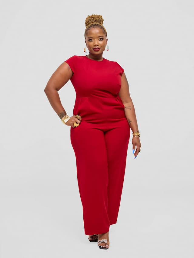 Elsie Glamour Athena Jumpsuit - Red