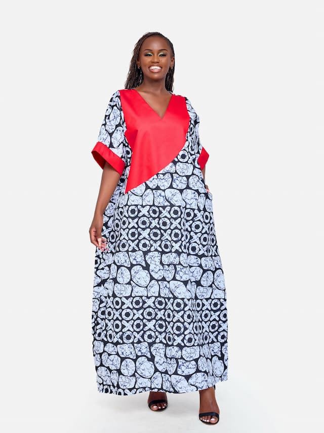 Tuli Bontle Front Detail Kaftan Dress - Multicolored
