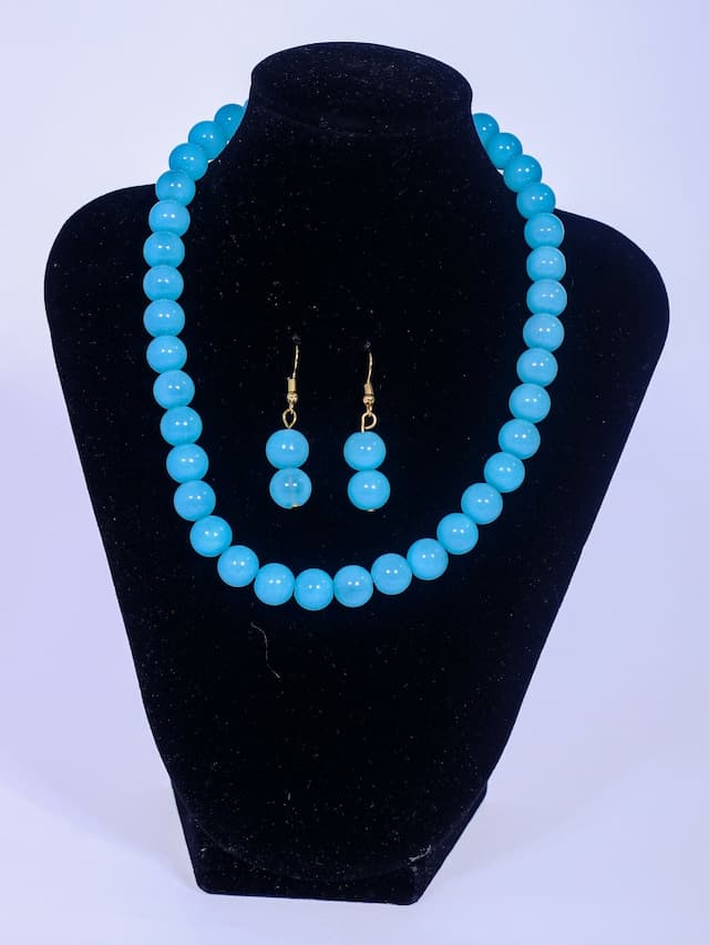 Klewisia Closet Shiny Pearls Necklace - Blue