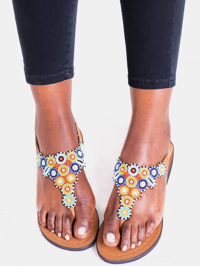 Azu Circle Zip Sandals - Print 1
