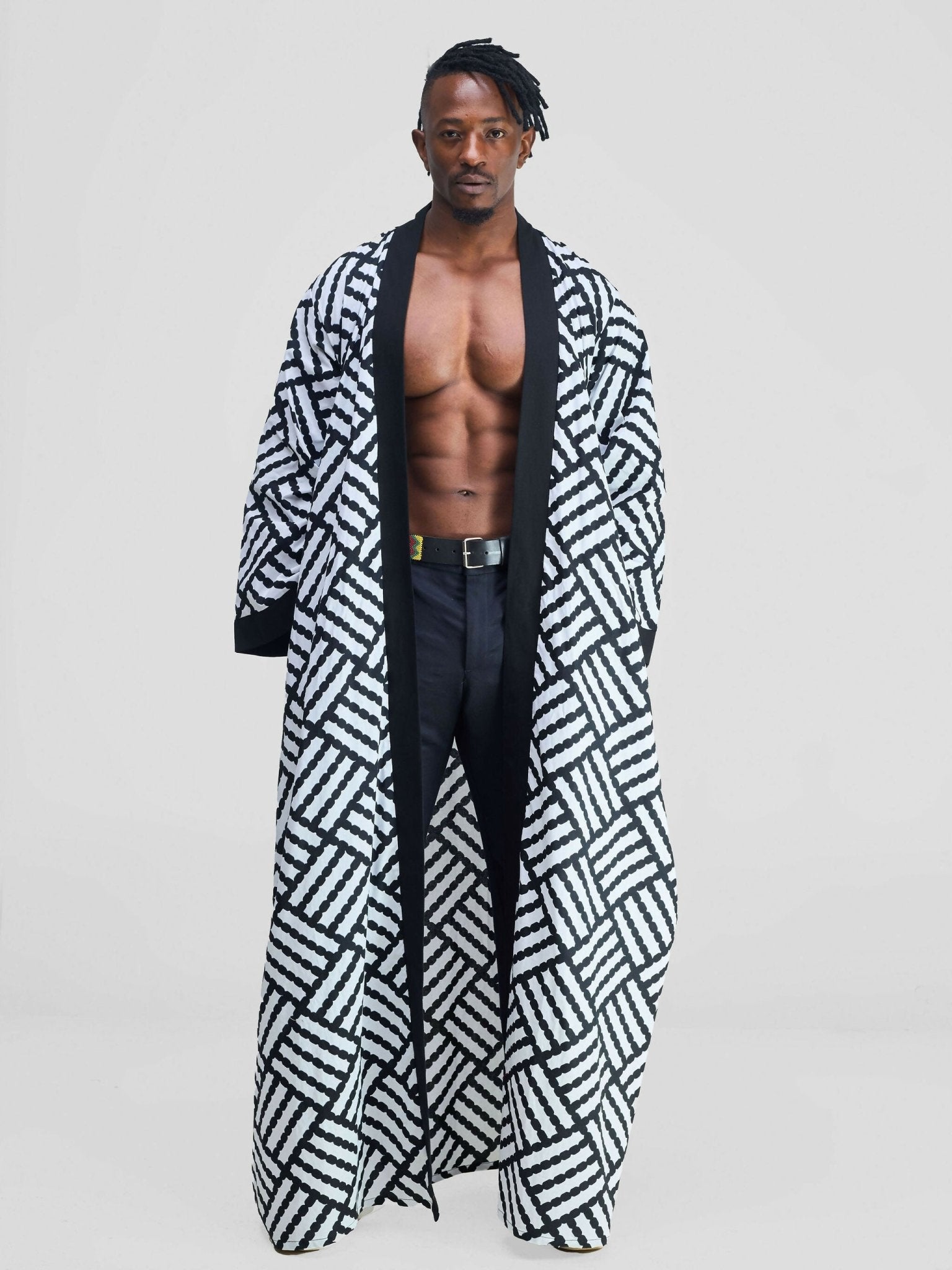 Simbaress Panda Long Kimono - Black / White