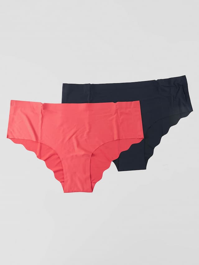 Ladies Seamless Invisible Hipster Panty - Black / Orange