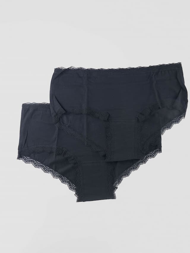 Shorts With Lace Panty - Black