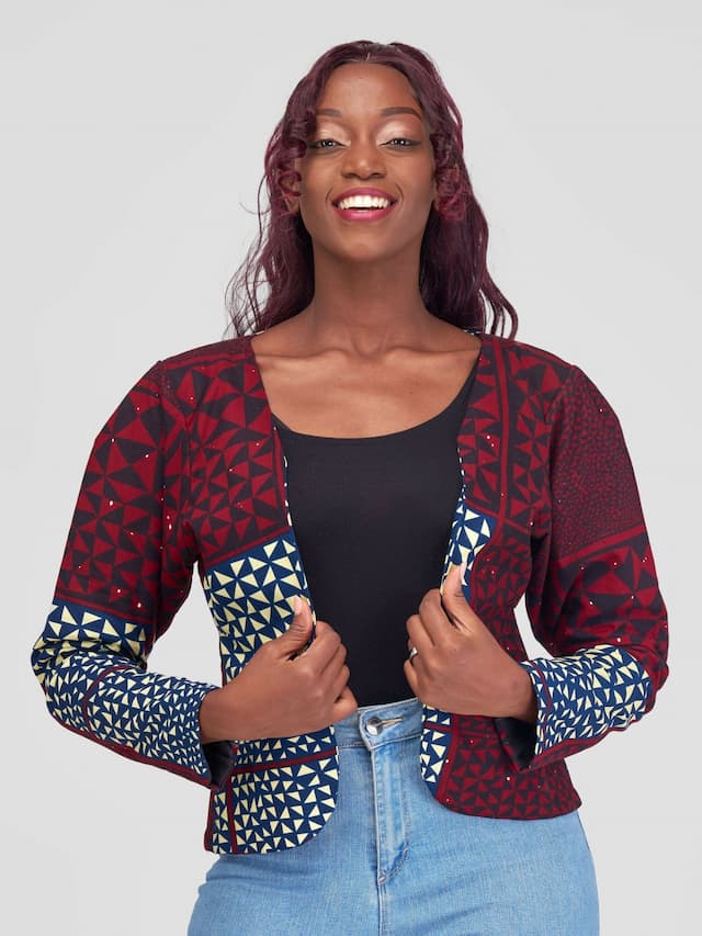 Nefpatra Africa Abiba Blazer - Maroon