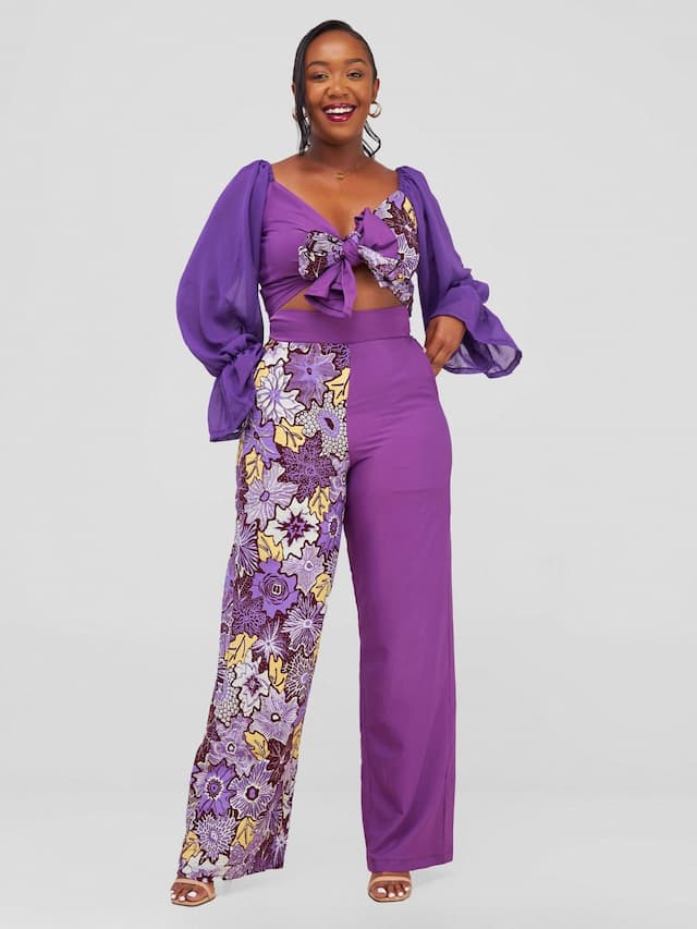 Nefpatra Africa Ankara Barbie Jumpsuit - Purple
