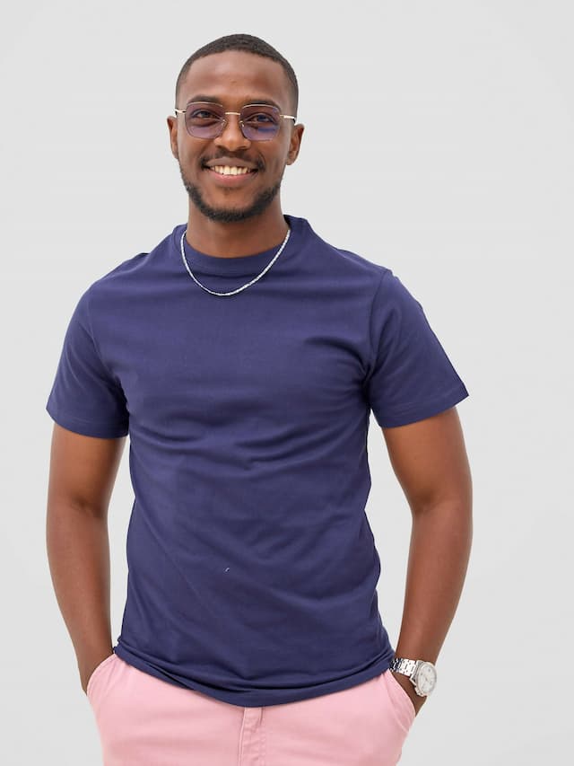 Zuria Fashions Unisex Roundneck T-shirt - Navy Blue