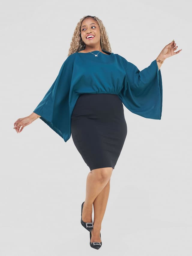 Curves BD Tausi Top - Teal Green