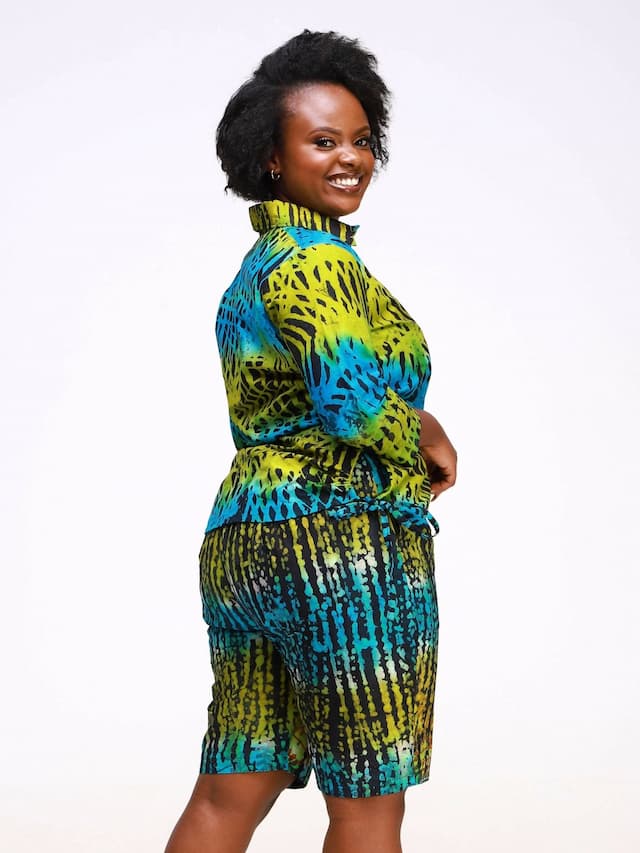 Wsc Pambo Unique Handmade Adire Shirt and Pants - Green