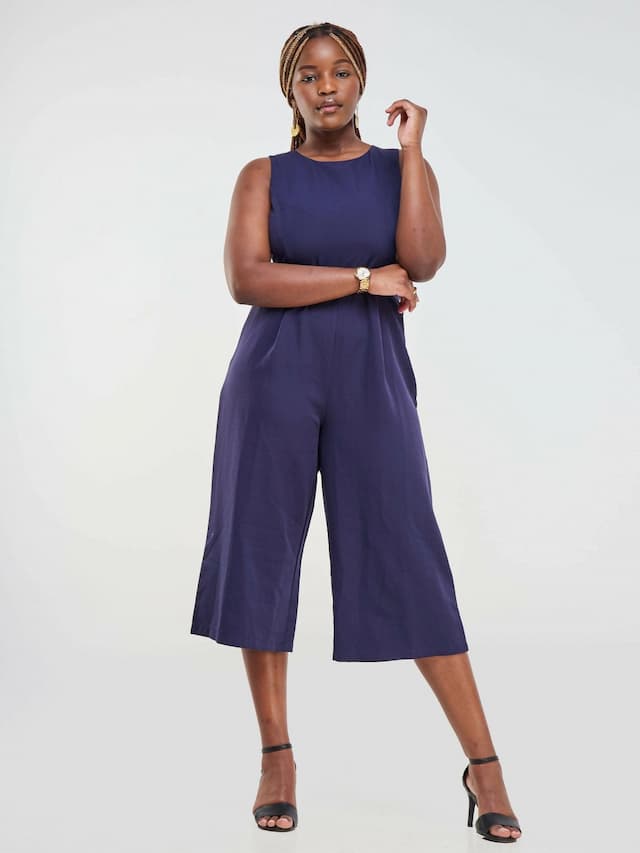 The Fashion Frenzy Jumpsuit - Navy Blue