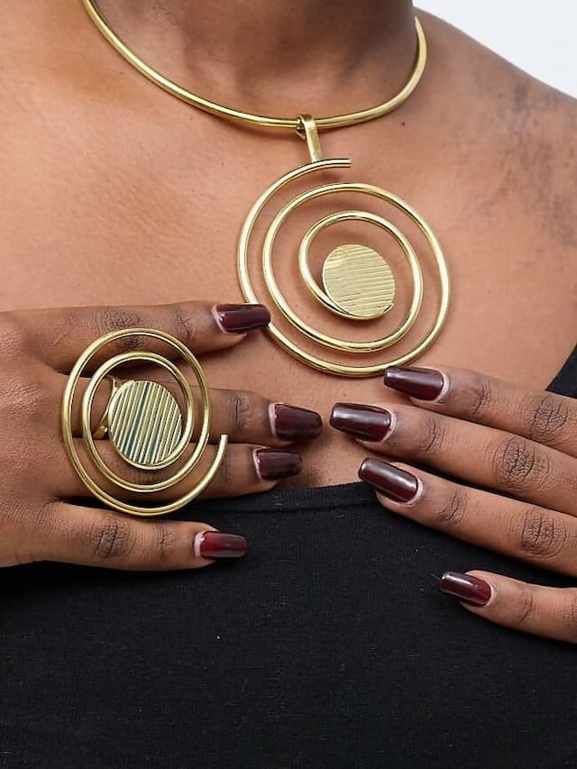 Purely Brass Kibali Brass Choker - Brass