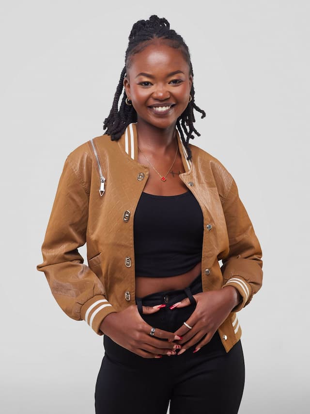 Stylish Sisters Leather Jacket - Brown