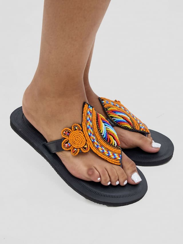 Biba Trends Collections Shanga Sandal - Orange / Black
