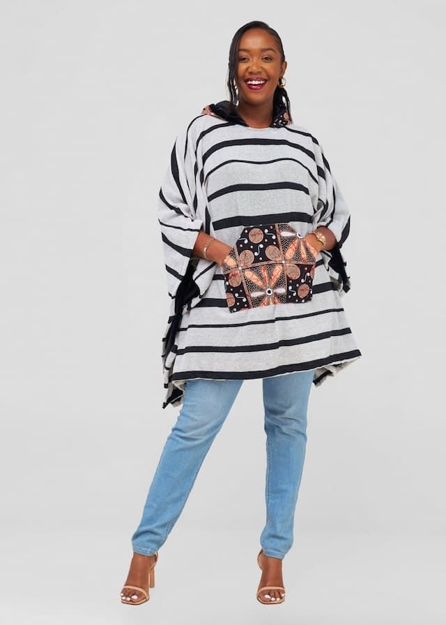 Nefpatra Africa Poncho - White