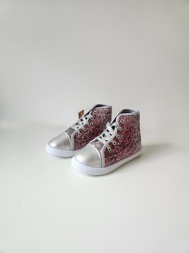 Girls Hi-Top Glitter Boot - Purple