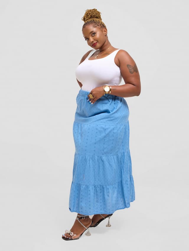 Brown Pearls Xim Skirt - Blue