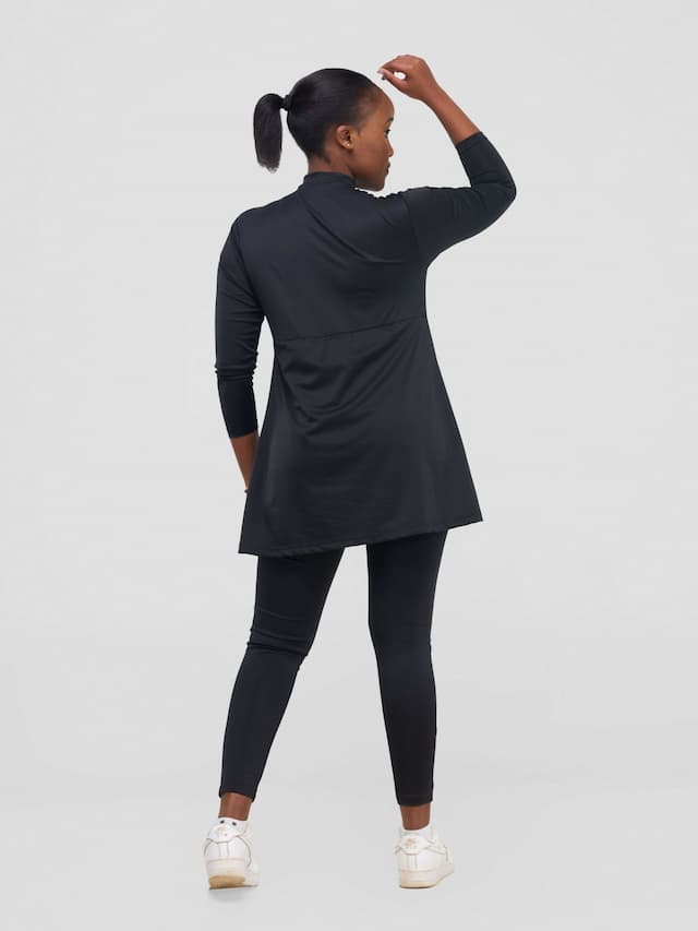 Modest Workout Skirt Jumpsuit - Black