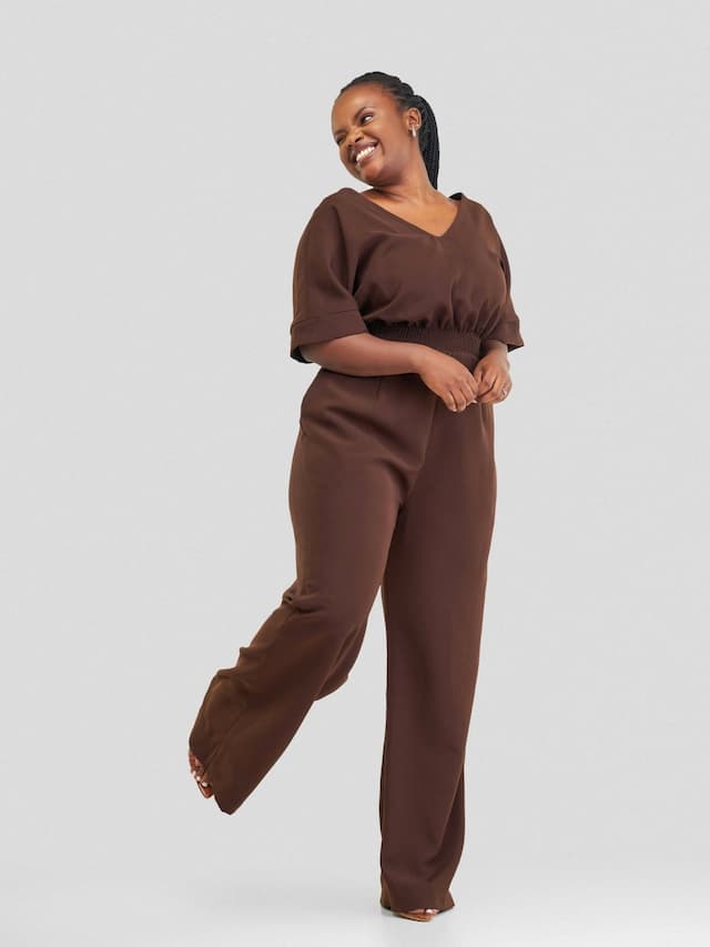 Purple Thread Bonde Jumpsuit - Brown