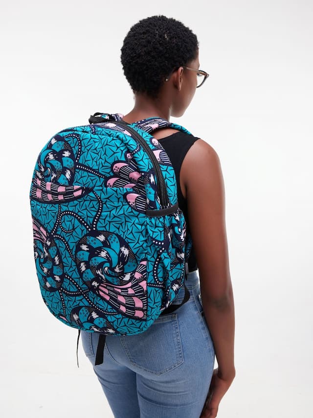 Jeilo Kitenge Backpack - Blue
