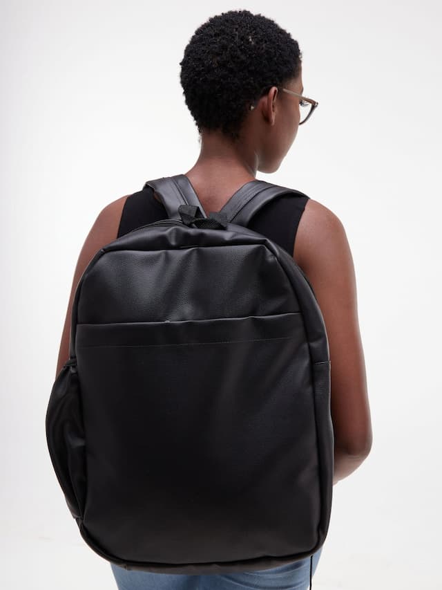 Jeilo Rexine Backpack - Black
