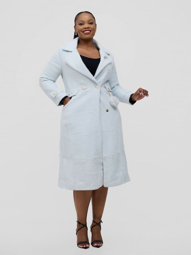 Trench Coat Jacket - Sky Blue