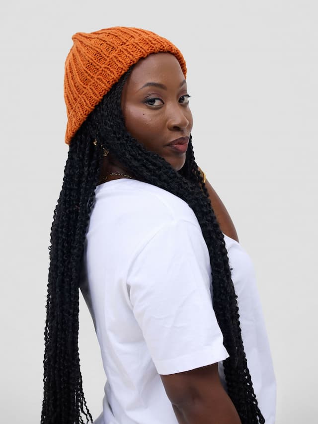 Ogfra Knits Knit Beanie Hat - Burnt Orange