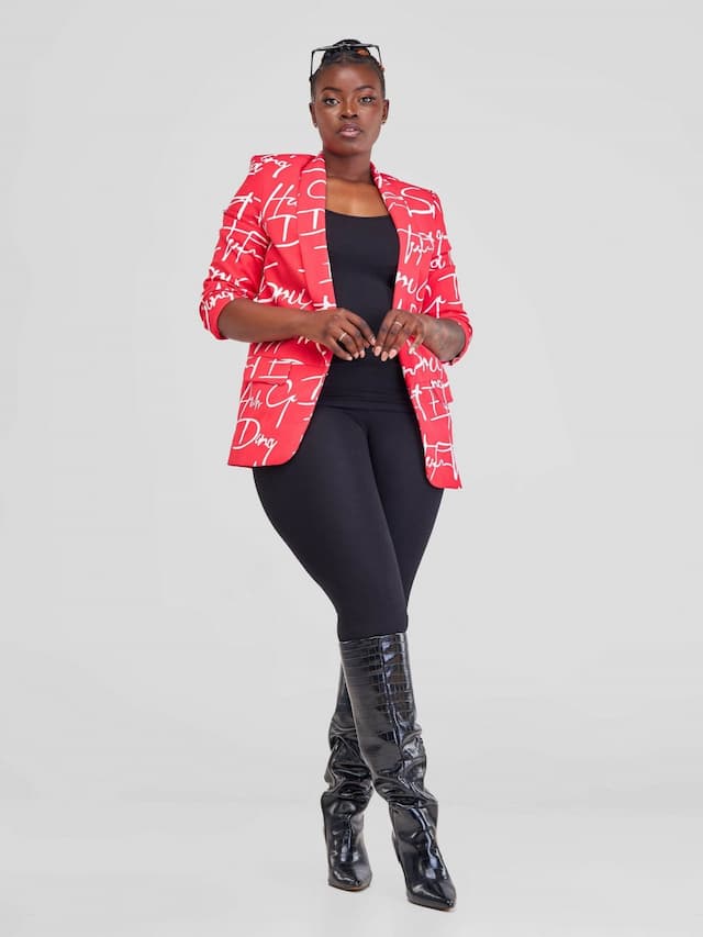 Immaculate Chic Pole & Pole Long Blazer - Red