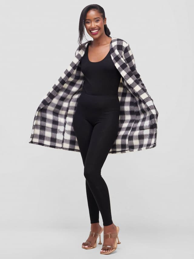 Aramay Marinus Open Front Cardigan - Black / White