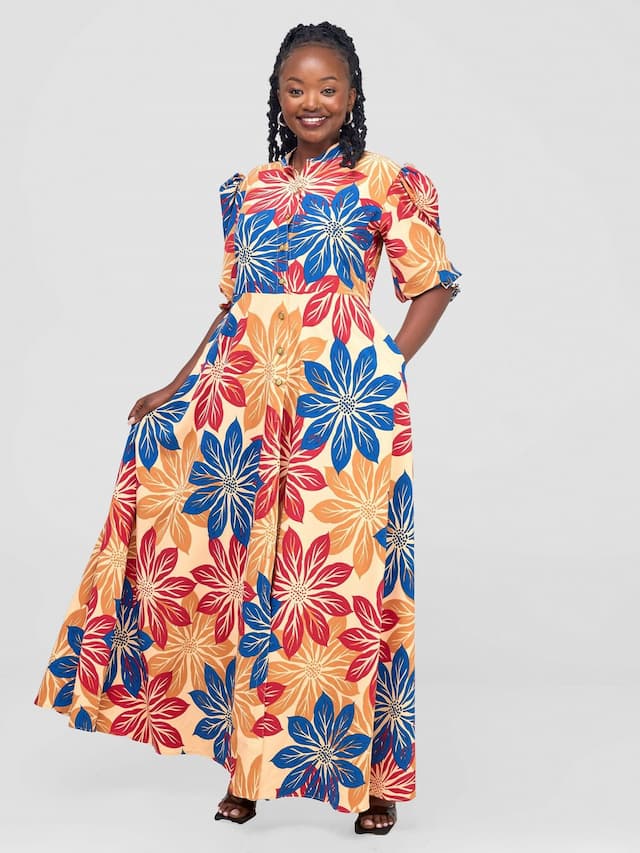 Salok Havilah Wear Xia Dress - Nude Print