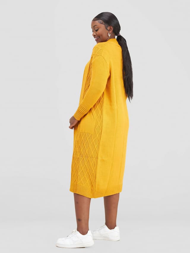 Stylish Sisters Sweater Kimono - Yellow