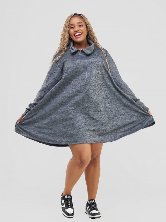 Timyt Urban Wear -Zen Side Pocket Dress - Dark Grey