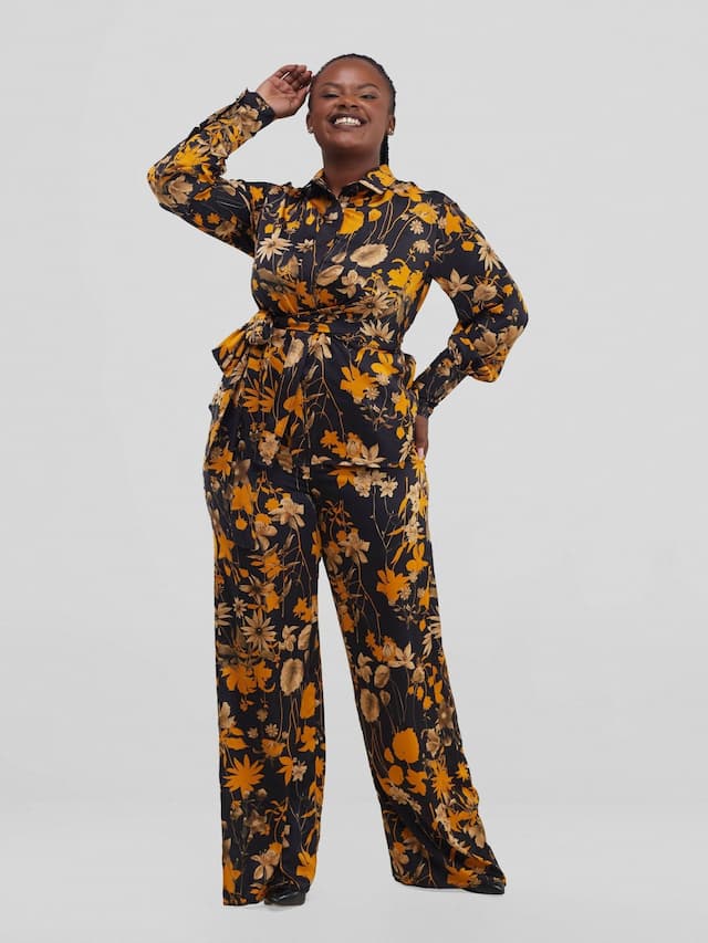 Silk House Collection Marcella Pant Set - Black Print