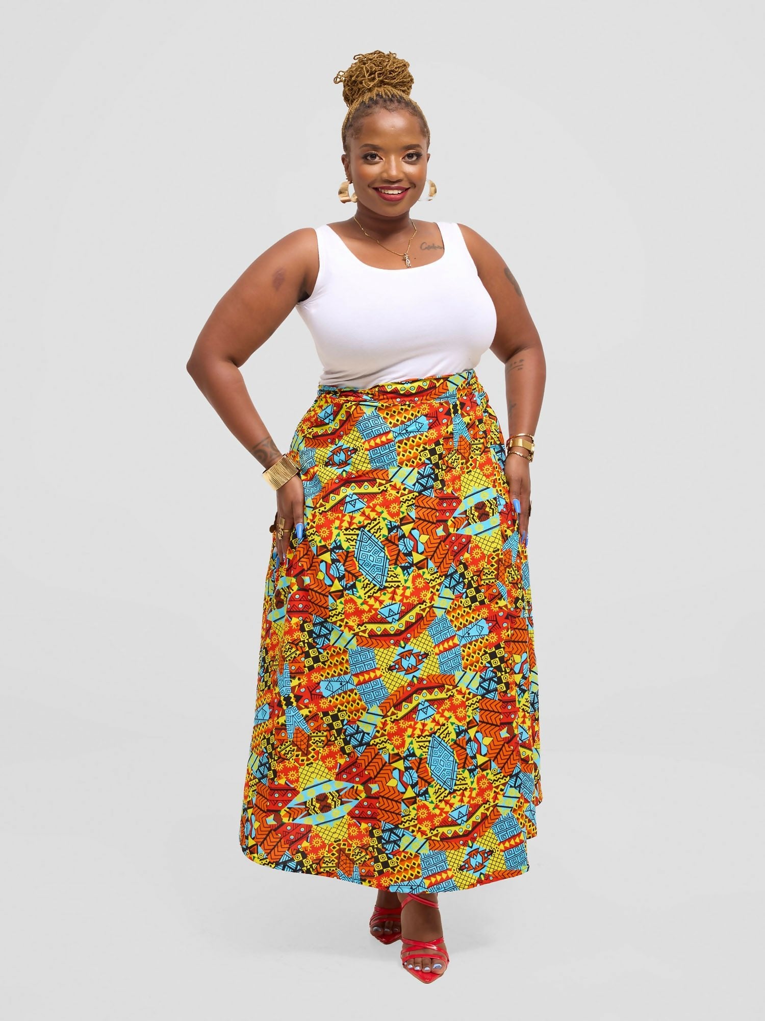 Waridi Africa Jivu Wrap Skirt - Multicolored